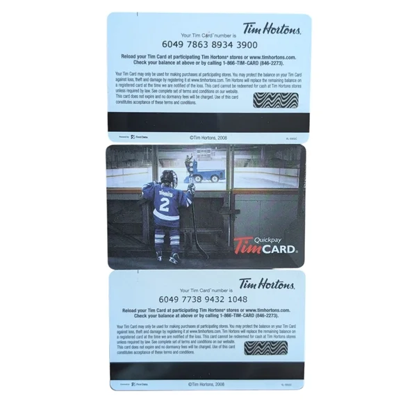 Tim Hortons Gift Cards Timbits Hockey Zamboni Rink Scene Lot of 3 Zero Balance - Picture 4 of 4